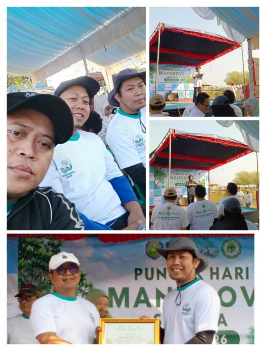 Peringati Hari Mangrove Se-Dunia, SMKN 1 Kandanghaur Hadiri Aksi Penanaman Mangrove di Pantai Kalimenir Bersama Polsek dan Koramil